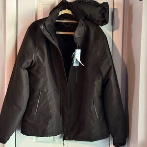 Black Hooded Winter Coat